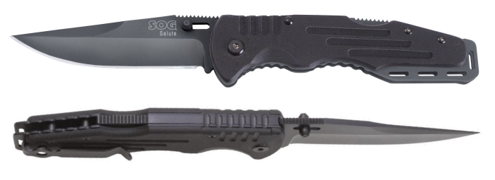 Coltello a serramanico SOG Fusion Salute Black