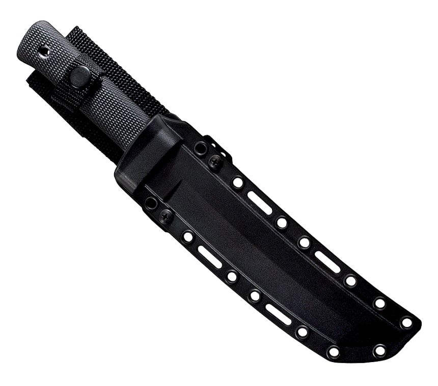 Il coltello survival Cold Steel Recon Tanto con lama in acciaio VG-1 San Mai III al sicuro nel fodero Secure-Ex®