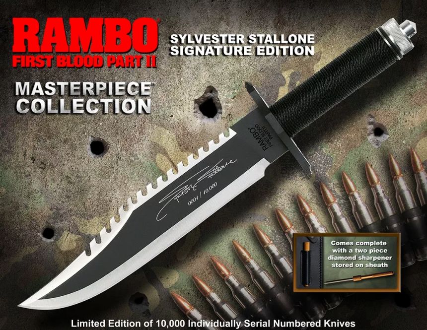 Il coltello autografato da Sylvester Stallone è sì da collezione, ma non è certo un giocattolo: si tratta di un coltello vero a tutti gli effetti